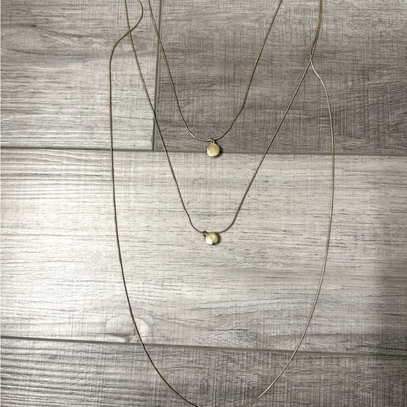 Express three tiered gold statement necklace - Picture 2 of 4